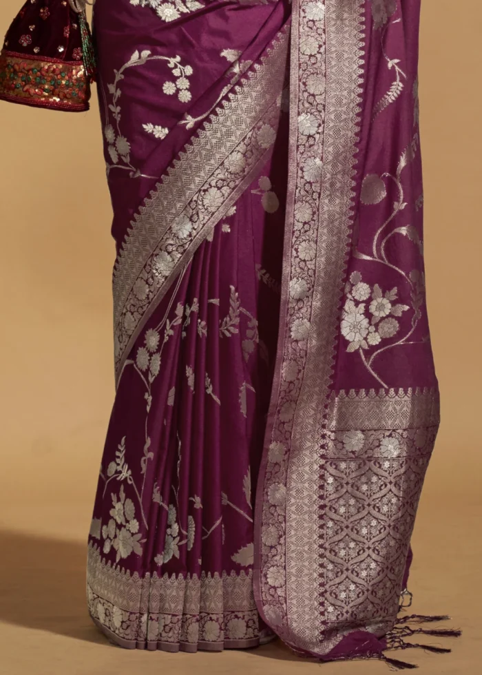 Magenta Banarasi Georgette Saree