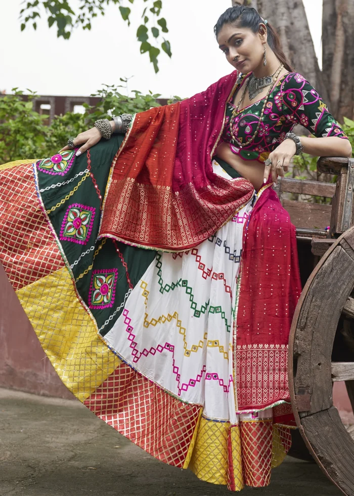 Multicolor Lehenga Choli with Mirror Work