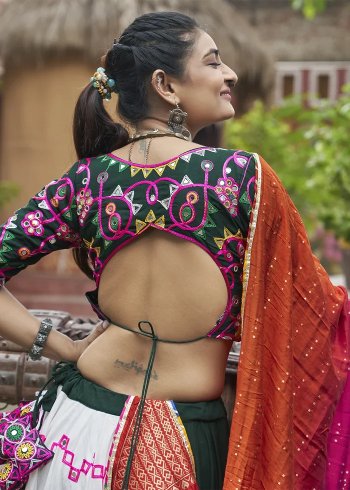 Multicolor Lehenga Choli with Mirror Work