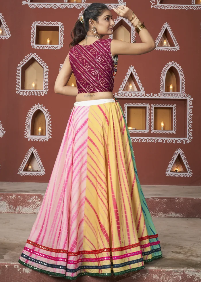 Multicolor Lehenga Choli with Mirror Work