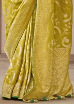 Old Gold Banarasi Dola Silk Saree with Brocade Blouse