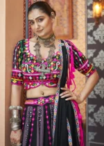 Purple and Black Lehenga Choli