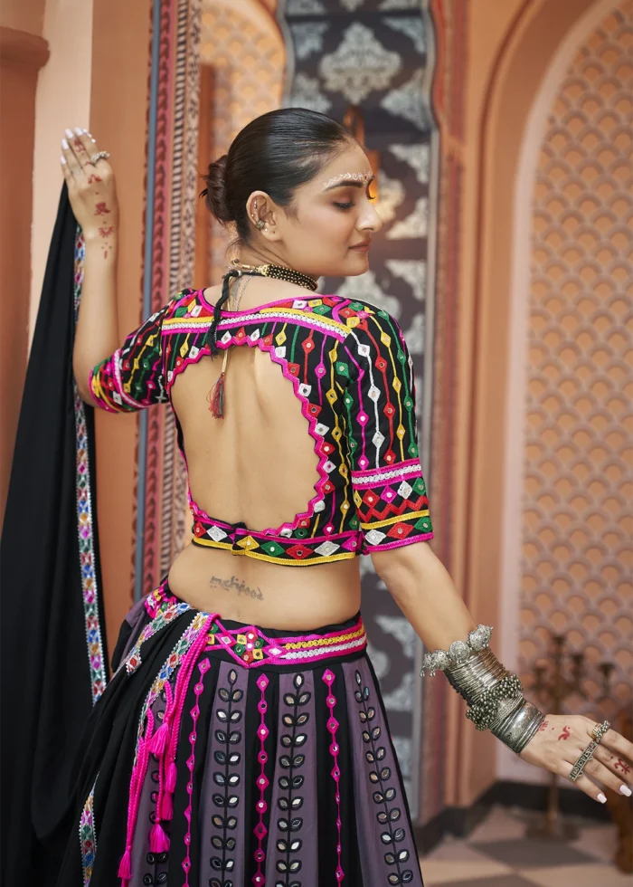 Purple and Black Lehenga Choli