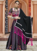 Purple and Black Lehenga Choli