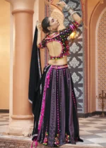 Purple and Black Lehenga Choli