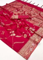 Raspberry Pink Banarasi Georgette Saree