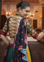 Red Multicolor Lehenga Choli with Mirror Work