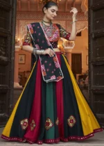 Red Multicolor Lehenga Choli with Mirror Work