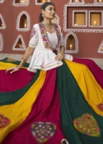 White Lehenga Choli with Mirror Work