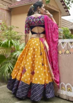 Yellow Lehenga Choli with Mirror Work