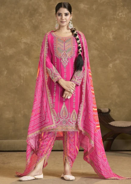 Pink Dhoti Suit